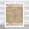 Frank Sinatra Fly Me To The Moon Burlap & Lace Song Lyric Print