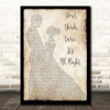 Bob Dylan Don't Think Twice, It's All Right Man Lady Dancing Song Lyric Print