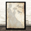 Bruno Mars Marry You Man Lady Dancing Song Lyric Print