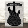 The Beatles Real Love Electric Guitar Music Script Song Lyric Print