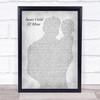 Guns N Roses Sweet Child O' Mine Father & Baby Grey Song Lyric Print