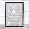 Paul Simon Father And Daughter Father & Child Grey Song Lyric Print