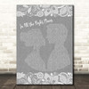 Lisa Stansfield In All The Right Places Grey Burlap & Lace Song Lyric Print