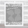 The Foundations Build Me Up Buttercup Grey Burlap & Lace Song Lyric Print