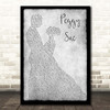 Buddy Holly Peggy Sue Grey Man Lady Dancing Song Lyric Print