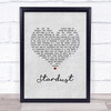 Nat King Cole Stardust Grey Heart Song Print