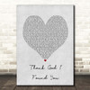 Mariah Carey Thank God I Found You (Make It Last Remix) Grey Heart Song Lyric Print