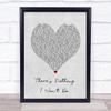 JX There's Nothing I Won't Do Grey Heart Song Lyric Print