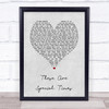 Celine Dion These Are Special Times Grey Heart Song Lyric Print