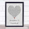 All Time Low Somewhere in Neverland Grey Heart Song Lyric Print