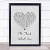 We Are Messengers I'll Think About You Grey Heart Song Lyric Print