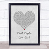 Luke Bryan Most People Are Good Grey Heart Song Lyric Print