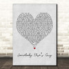 Jaycelyn Brown Somebody Elses Guy Grey Heart Song Lyric Print