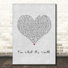 Liam Gallagher For What It's Worth Grey Heart Song Lyric Print