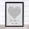 Michael Jackson The Lady in My Life Grey Heart Song Lyric Print