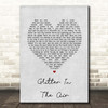 Pink Glitter In The Air Grey Heart Song Lyric Print