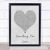 Akon Searching For Love Grey Heart Song Lyric Print