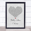 Alicia Keys That's When I Knew Grey Heart Song Lyric Print