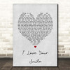 Shanice I Love Your Smile Grey Heart Song Lyric Print