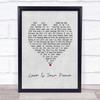 Steven Tyler Love Is Your Name Grey Heart Song Lyric Print