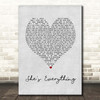 Brad Paisley She's Everything Grey Heart Song Lyric Print