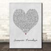 Simple Plan Summer Paradise Grey Heart Song Lyric Print