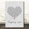 Ben Platt Temporary Love Grey Heart Song Lyric Print