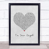 Celine Dion & R. Kelly I'm Your Angel Grey Heart Song Lyric Print