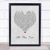 OneRepublic All This Time Grey Heart Song Lyric Print