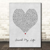 Sia Saved My Life Grey Heart Song Lyric Print