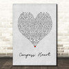 Toby Johnson Compass Heart Grey Heart Song Lyric Print