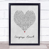 Toby Johnson Compass Heart Grey Heart Song Lyric Print