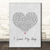 Cat Stevens I Love My Dog Grey Heart Song Lyric Print