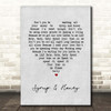 Duffy Syrup & Honey Grey Heart Song Lyric Print