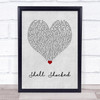 Juicy J Shell Shocked Grey Heart Song Lyric Print