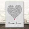 Katy Perry Teenage Dream Grey Heart Song Lyric Print