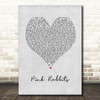 The National Pink Rabbits Grey Heart Song Lyric Print