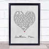 Crosby, Stills, Nash & Young Southern Man Grey Heart Song Lyric Print