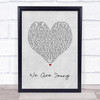 fun. We Are Young Grey Heart Song Lyric Print