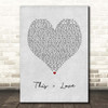 The Script This = Love Grey Heart Song Lyric Print