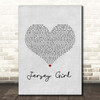 Bruce Springsteen Jersey Girl Grey Heart Song Lyric Print