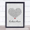 Imagine Dragons Radioactive Grey Heart Song Lyric Print