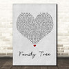 Kyle Falconer Family Tree Grey Heart Song Lyric Print