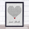 B-52s Love Shack Grey Heart Song Lyric Print