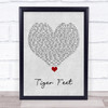 Mud Tiger Feet Grey Heart Song Lyric Print