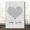Beach Boys Lady Lynda Grey Heart Song Lyric Print