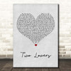 The Twang Two Lovers Grey Heart Song Lyric Print