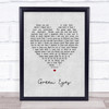 Coldplay Green Eyes Grey Heart Song Lyric Print