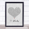 Wrabel 11 Blocks Grey Heart Song Lyric Print