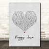 Buddy Holly Peggy Sue Grey Heart Song Lyric Print